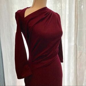 Anastasimo asymmetrical neck long sleeve dress